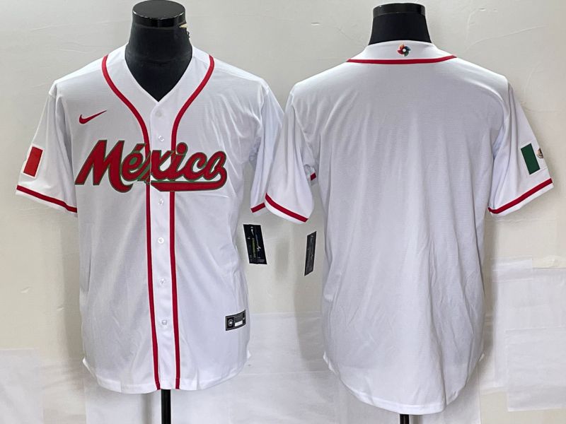 Men 2023 World Cub Mexico Blank White Nike MLB Jersey12